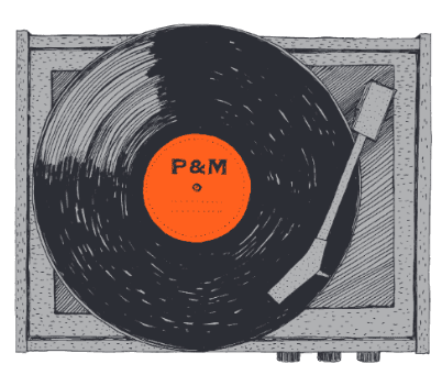 Hand-drawn record player